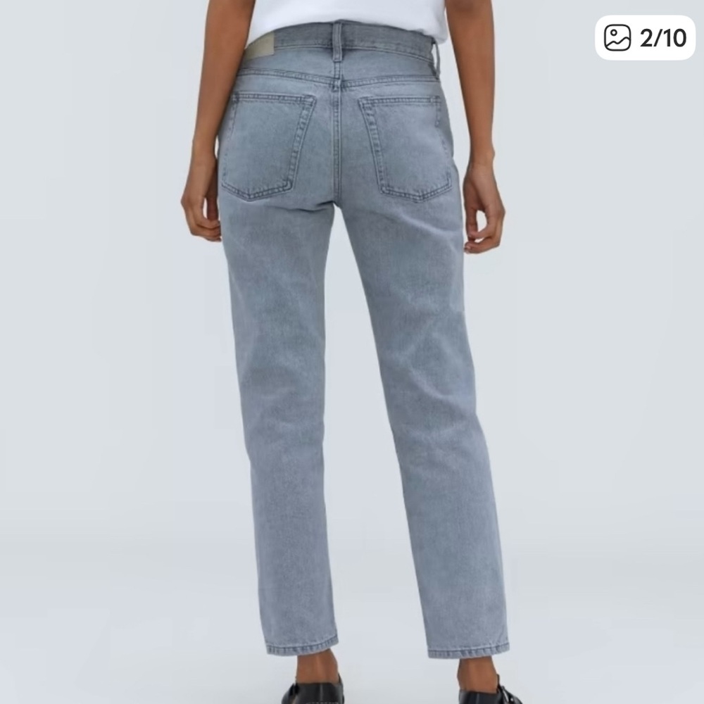 Everlane The Relaxed Straight Denim Jeans 28 Long Gray Button Fly Organic Cotton